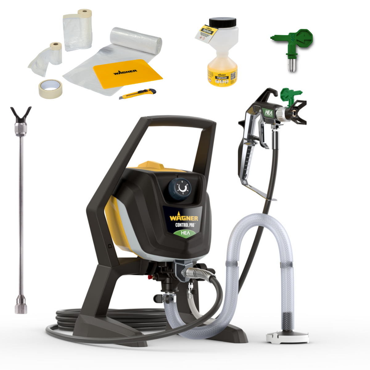 Wagner Airless HEA Control Pro 250 R + Verlängerung + Düse 515 + TipClean + Abdeck-Set