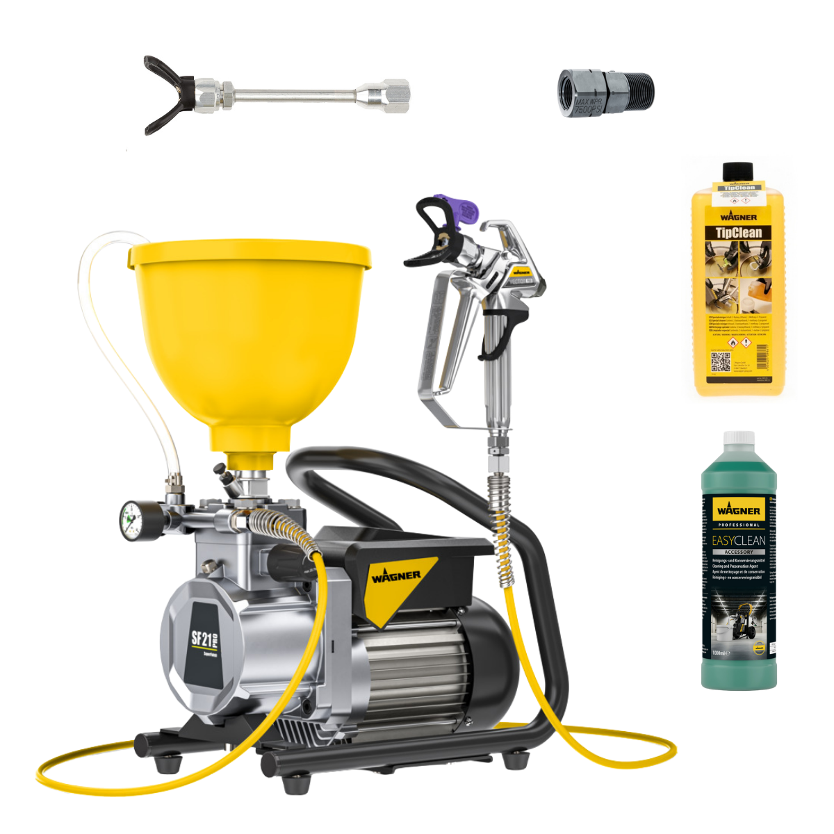 SuperFinish 21 Pro Airless Lack + D&uuml;senverl&auml;ngerung 12,5cm + FlexTwist S + TipClean + EasyClean 