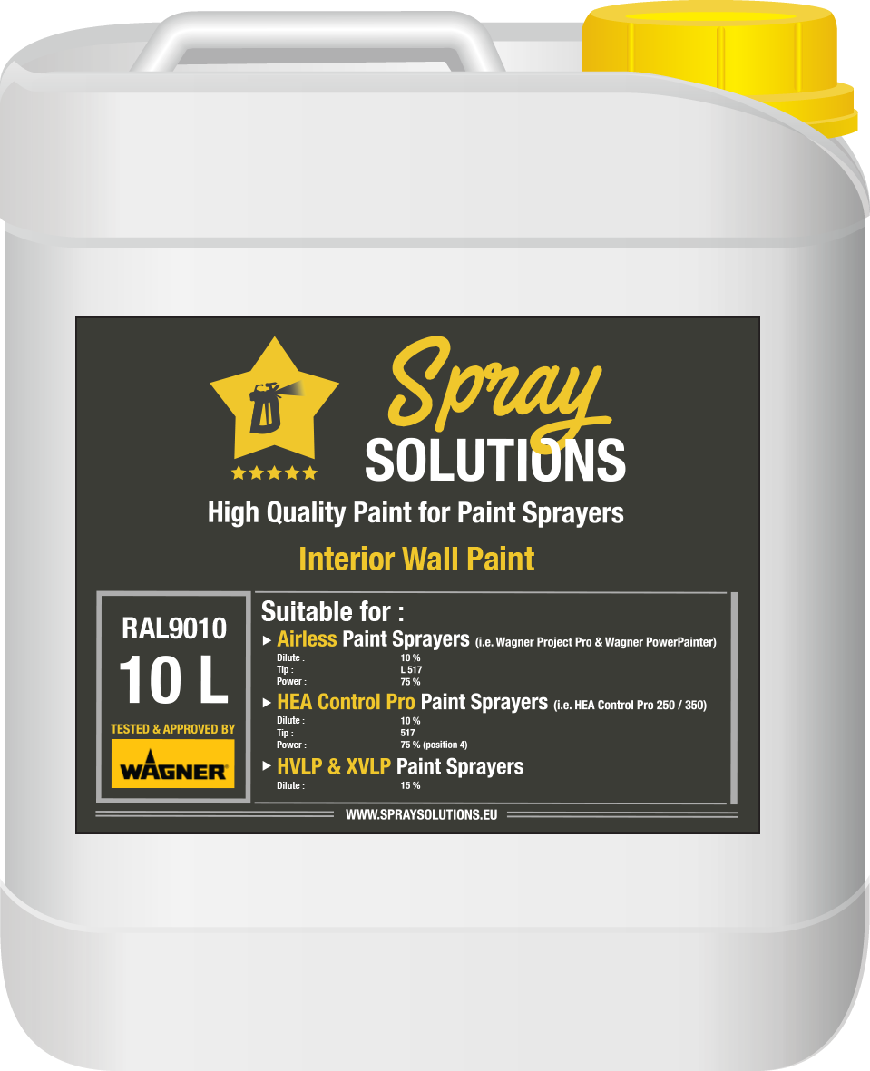 SpraySolutions - Emulsion/Wall Paint - 10 litres - RAL9010